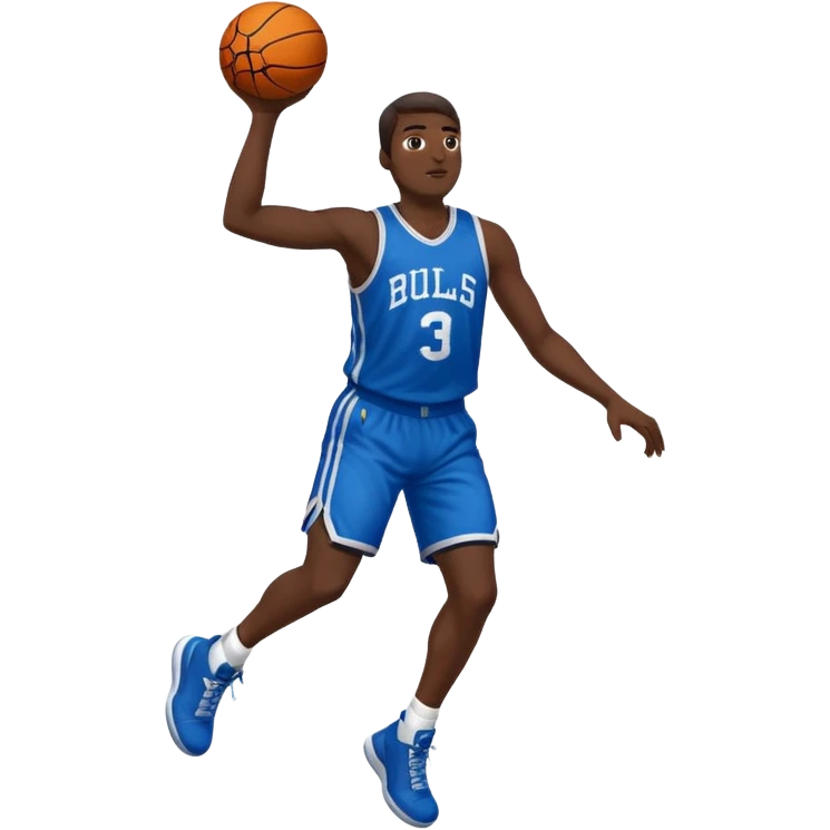 A man with a basketball, doing a layup emoji