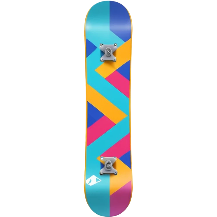 snow board,colorful, negative: character. emoji
