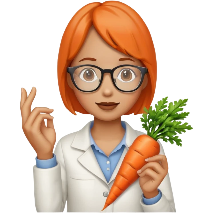 Морковь с морковью в руках и очках emoji