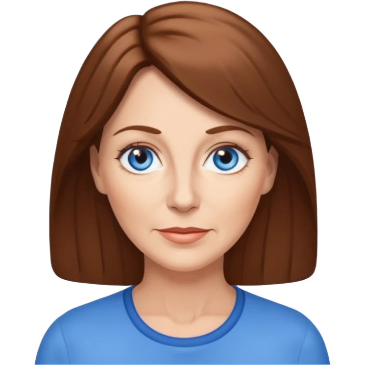 50 year old white woman brown hair blue eyes emoji