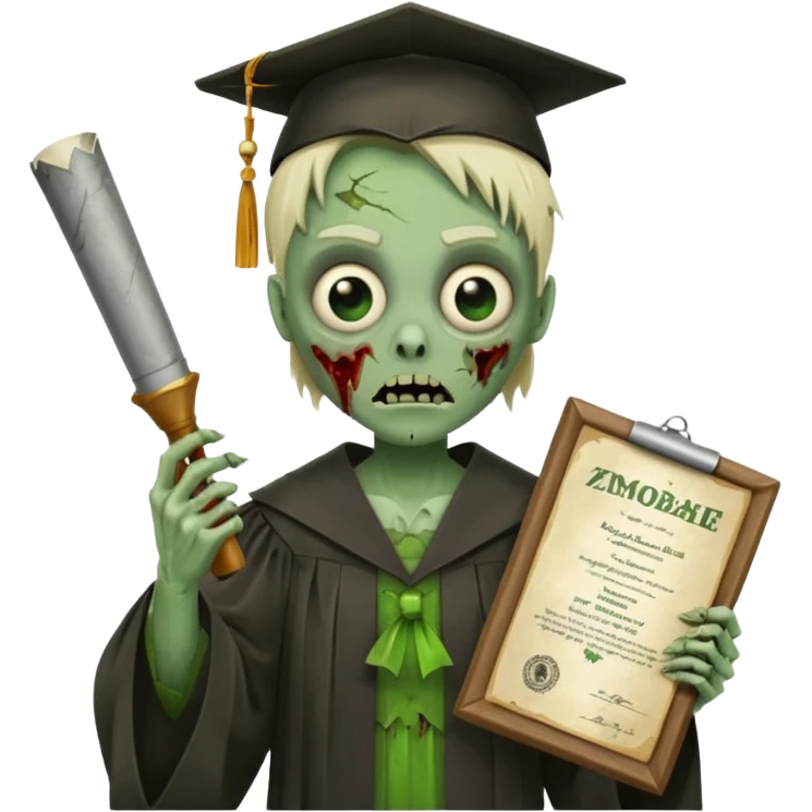 graduating zombie emoji