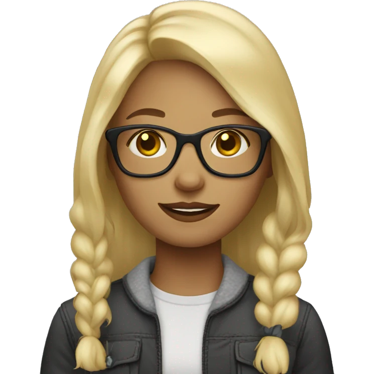 blonde girl with glasses emoji