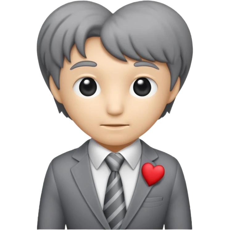  grey heart with necktie  emoji