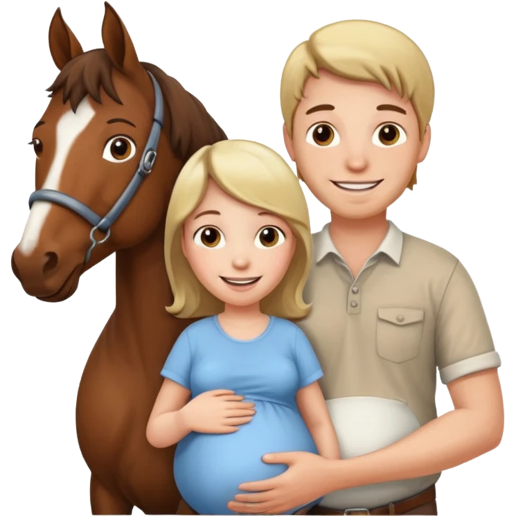 pregnant man  with horse emoji