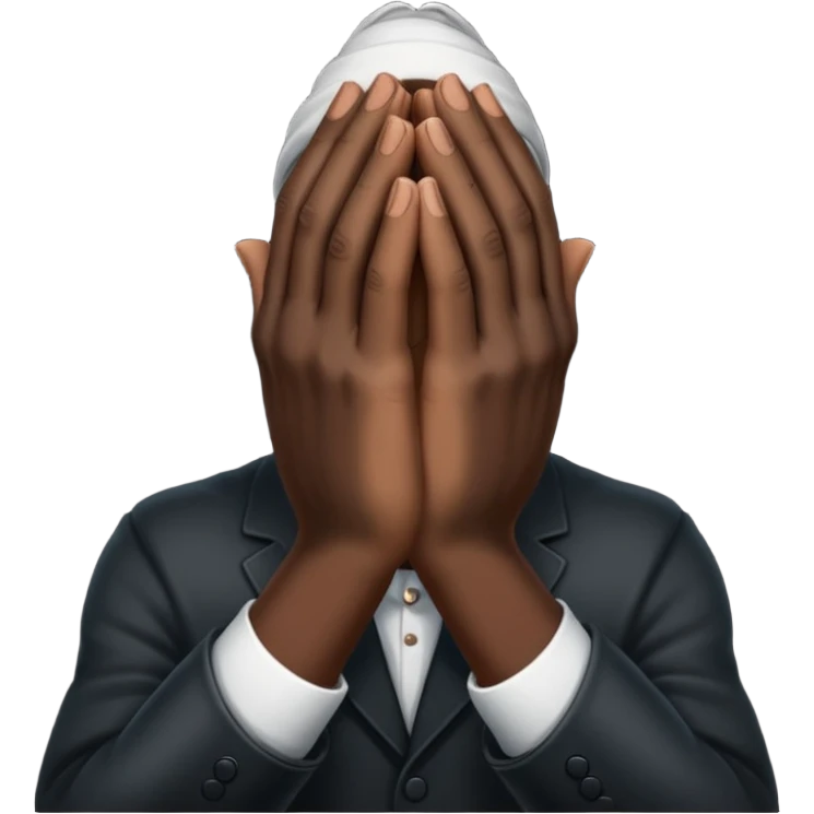 Black praying hand emoji