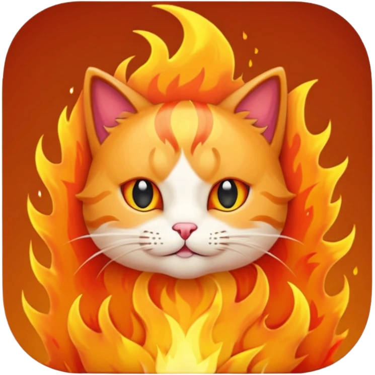 cat on fire emoji
