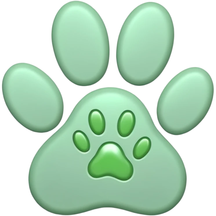 a pastel green pawprint emoji
