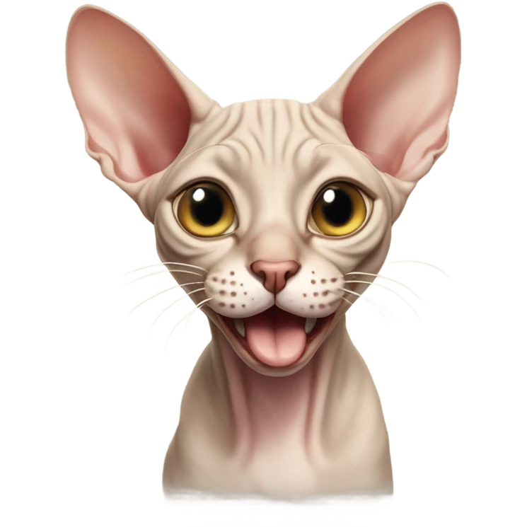 Sphynx cat laughing  emoji