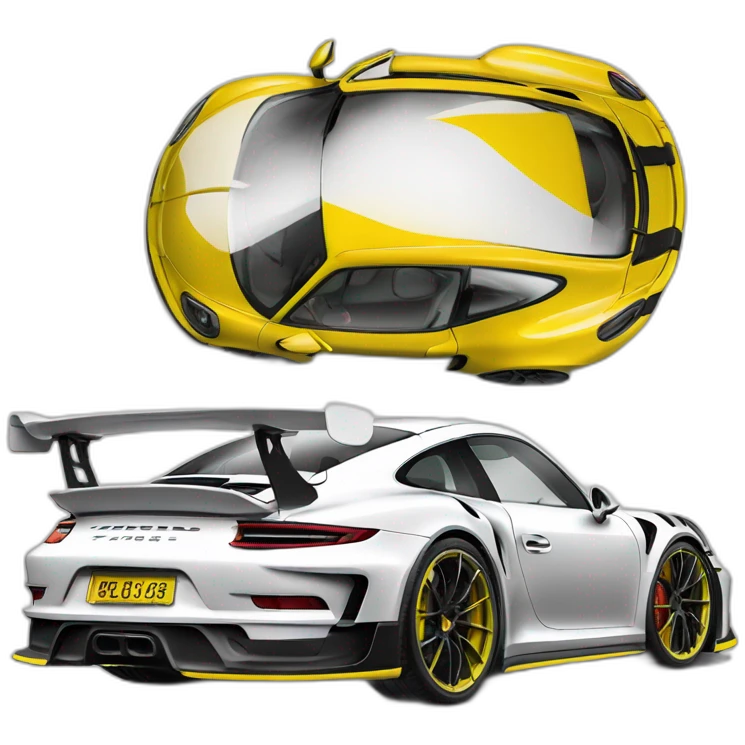 Porsche GT3 RS jaune et blanc  emoji