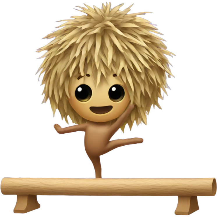 Tumbleweed doing gymnastics on balance beam emoji