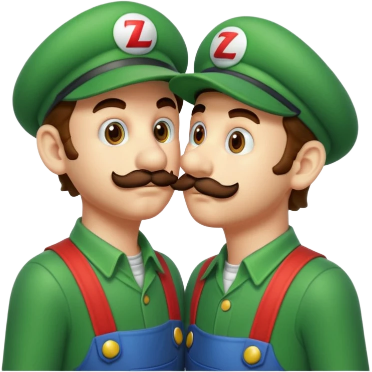 Mario and Luigi kiss emoji