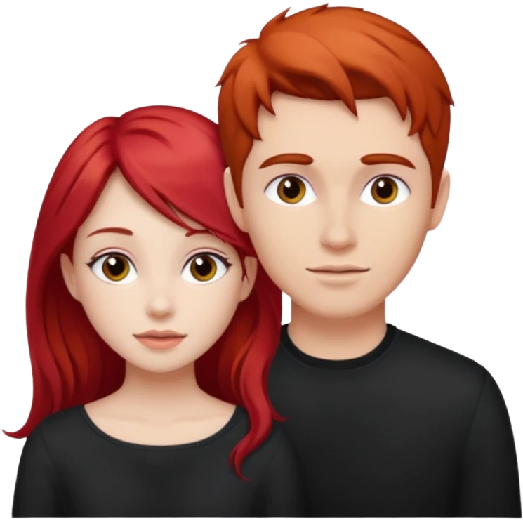 Red haired girl with white guy dark romance emoji