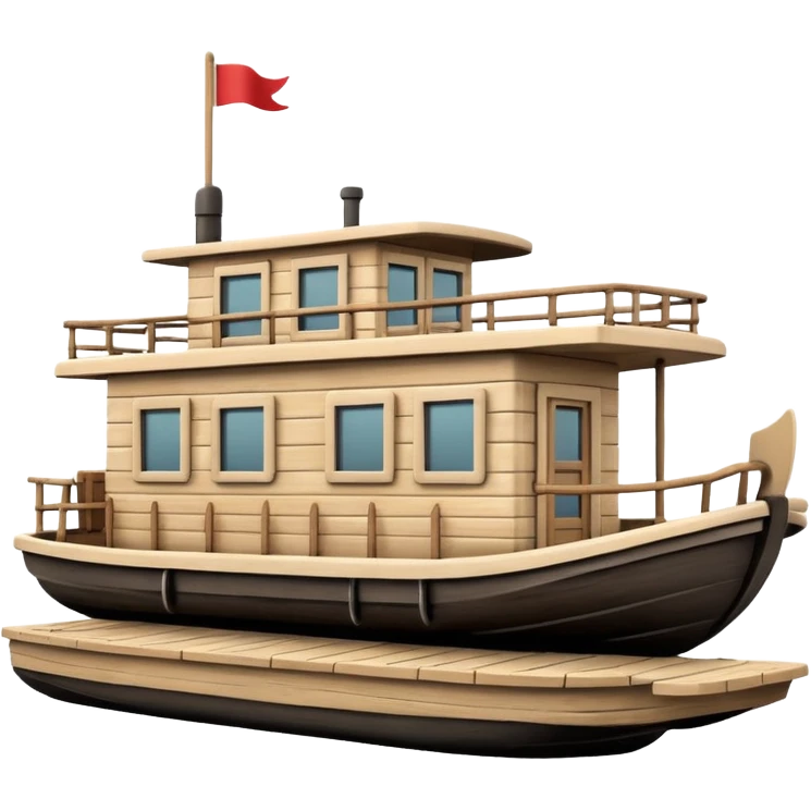 Simple monotone houseboat emoji