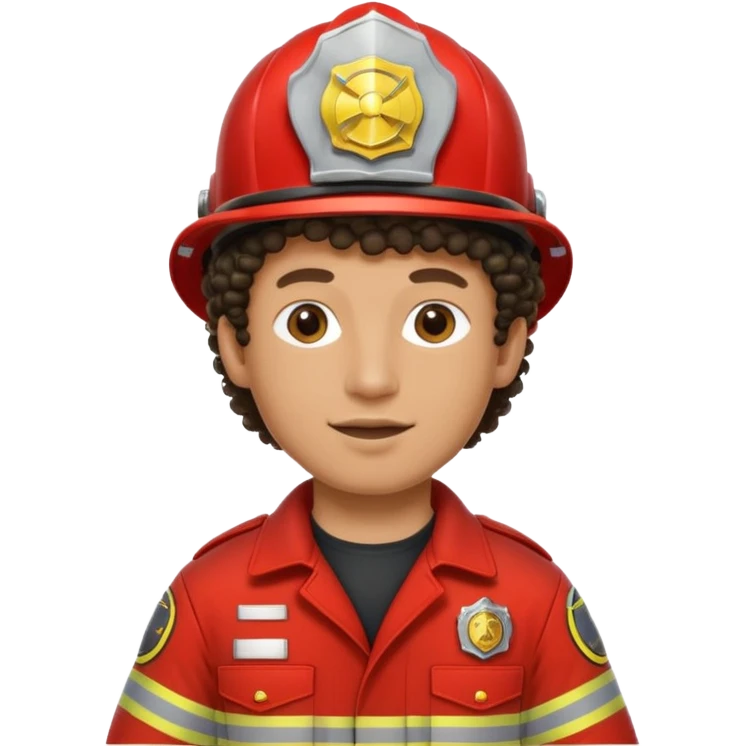 curly haired fireman no hat emoji