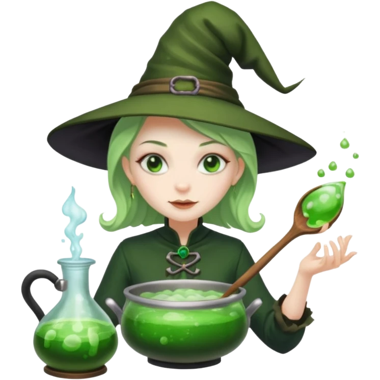 green witch cooking potion emoji