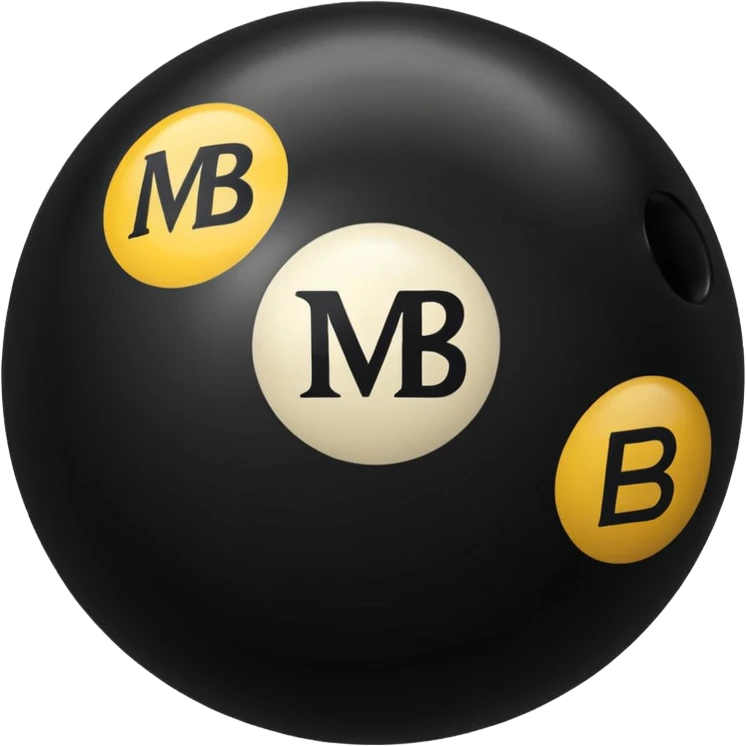 Black pull Ball with MB written on it. Nothing else no holes. emoji