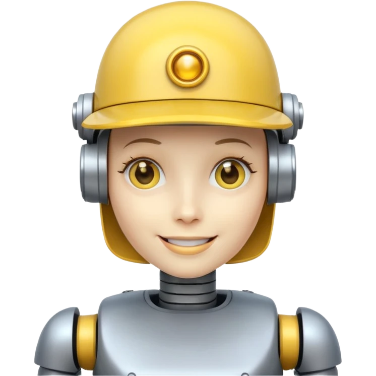 robot with yellow hat emoji