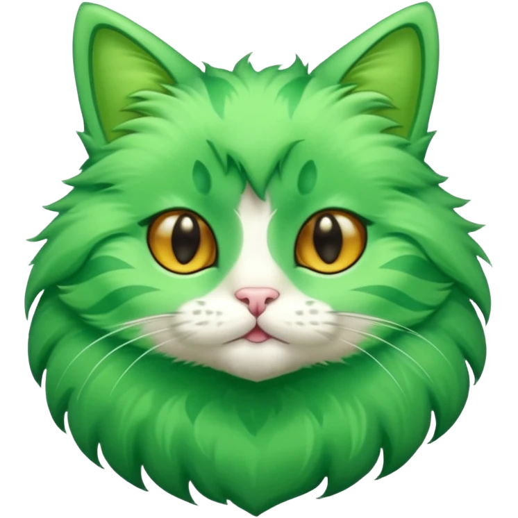 green furry cat emoji