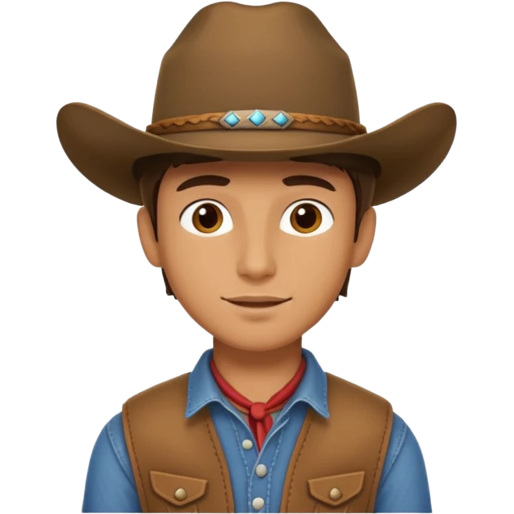Cara de un vaquero guapo joven  emoji