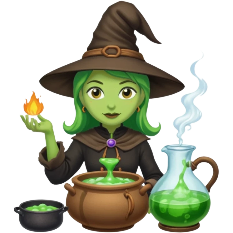 green witch cooking potion emoji