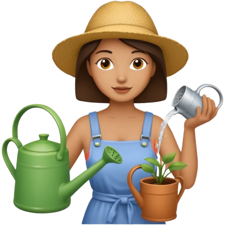 woman with watering pot emoji