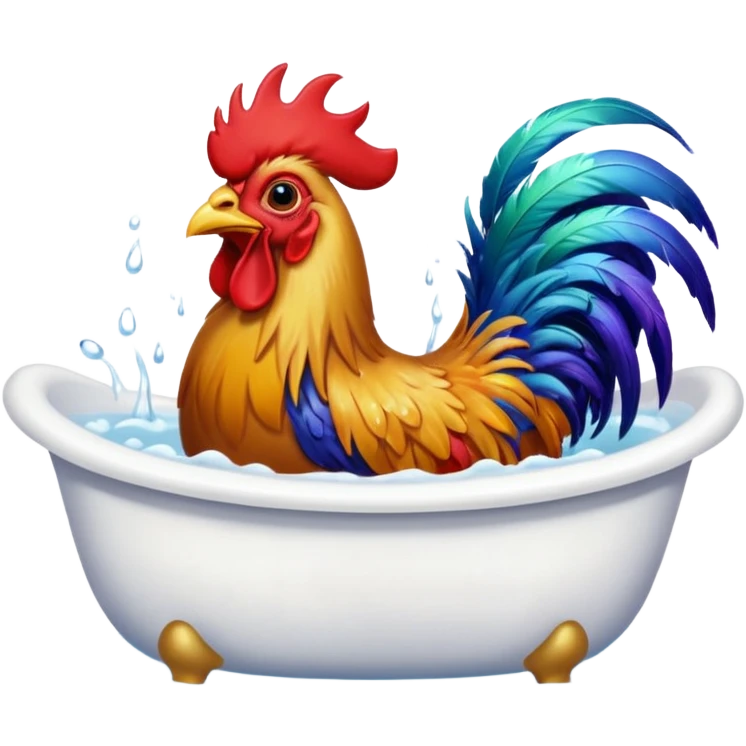 rooster bath emoji