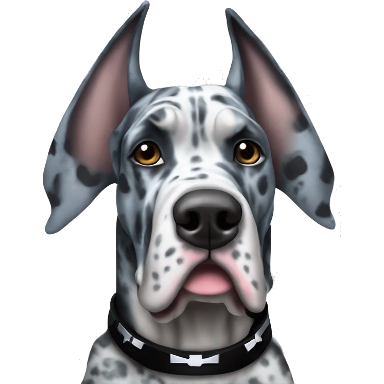 Blue Merle Great Dane dressed as darth Vader emoji