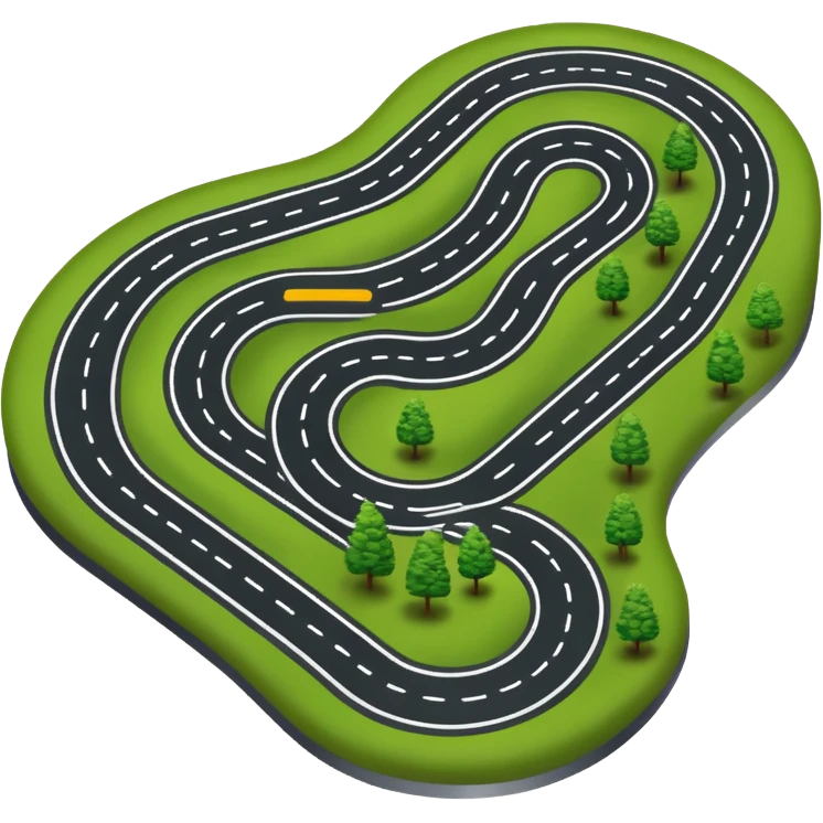 creat the nurburgring track map as a emoji emoji
