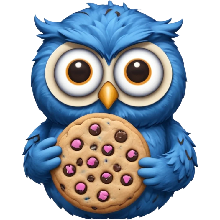 owl cookie monster emoji