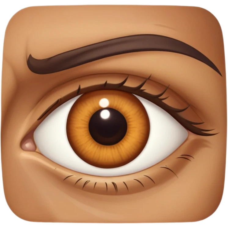 A man inside a brown eye  emoji