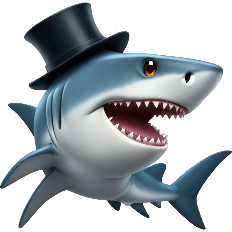 shark with tophat emoji