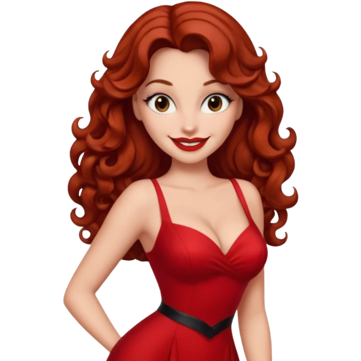 Jessica rabbit, but with Brown hair . Hair is curly, brown and long  emoji
