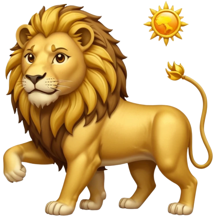 Sun and lion with map of Iran emoji