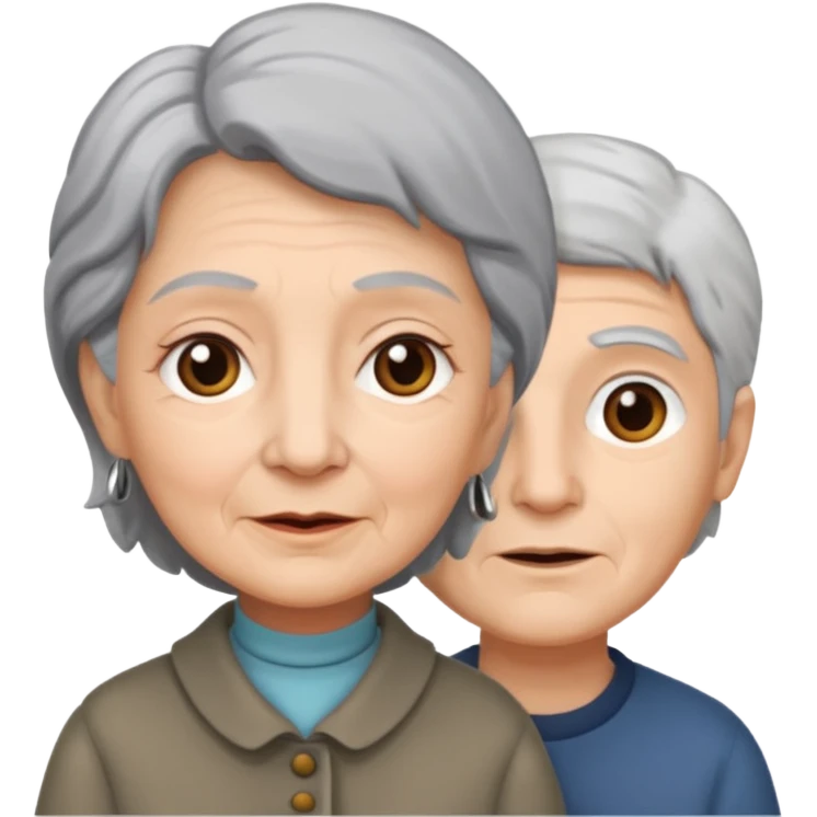 lo mismo que estas haciendo solo coloca alado de la abuela un hombre joven  emoji