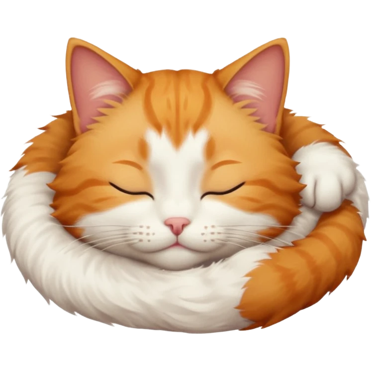 ginger and white small cat eyes closed lying down upside down emoji