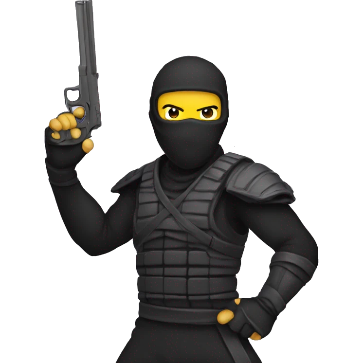 Ninja con una pistola emoji