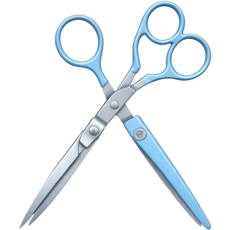 pastel blue professional scissors iOS Apple emoji style emoji
