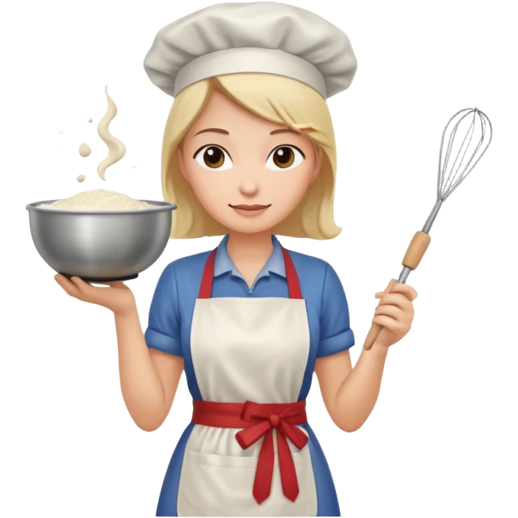 woman making pear cake emoji
