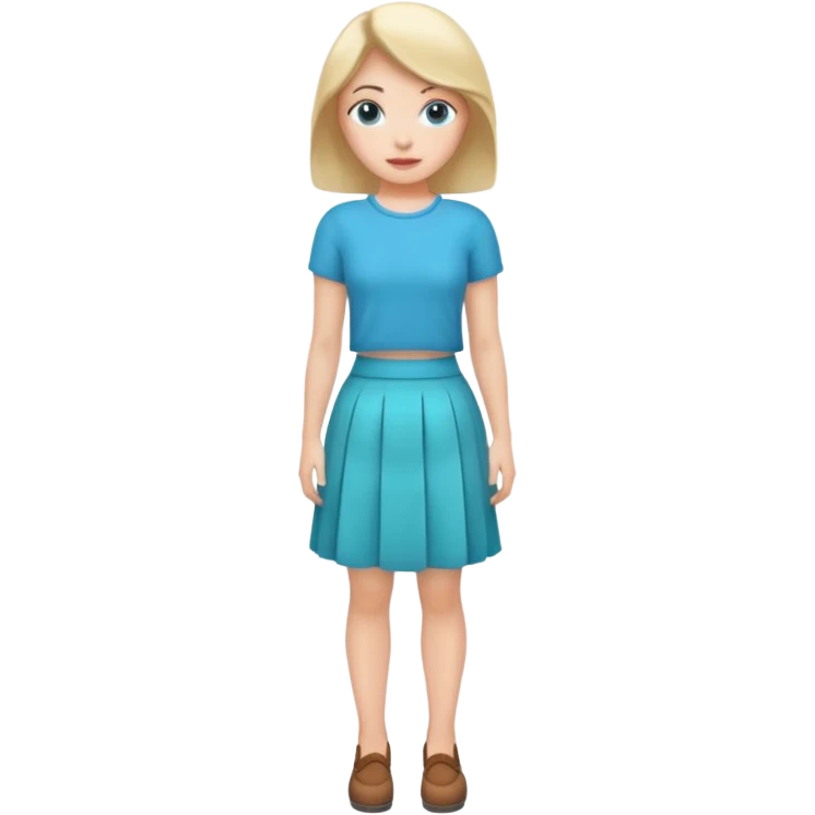 Woman with cyan skirt emoji