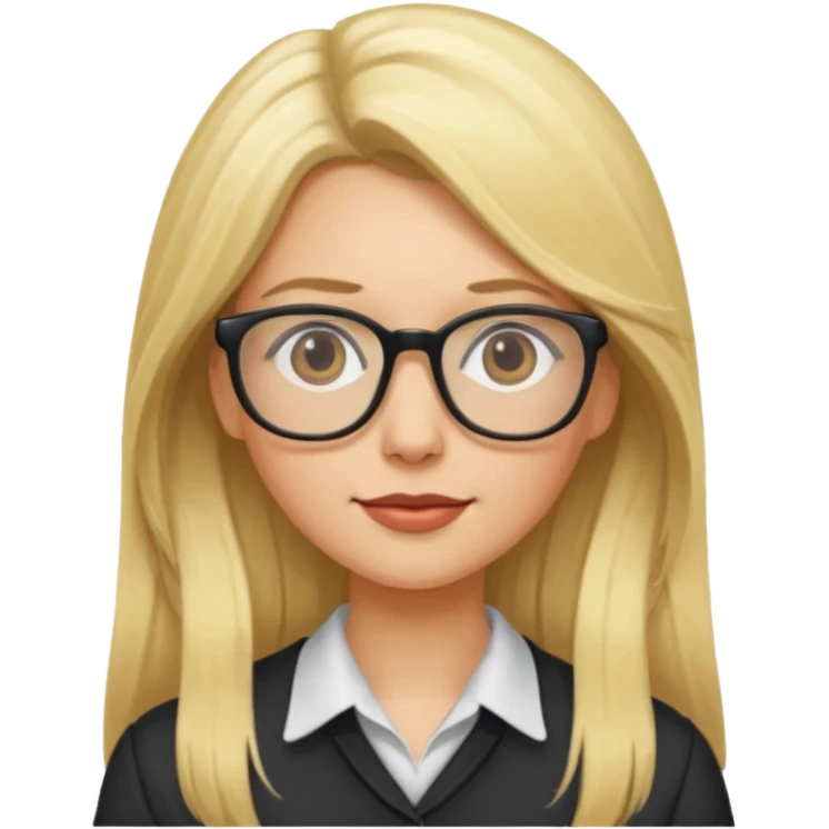mulher loira cabelo longos com oculos emoji
