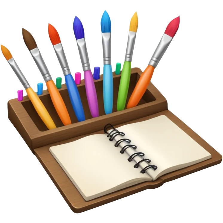 Sketchbook with brushes emoji