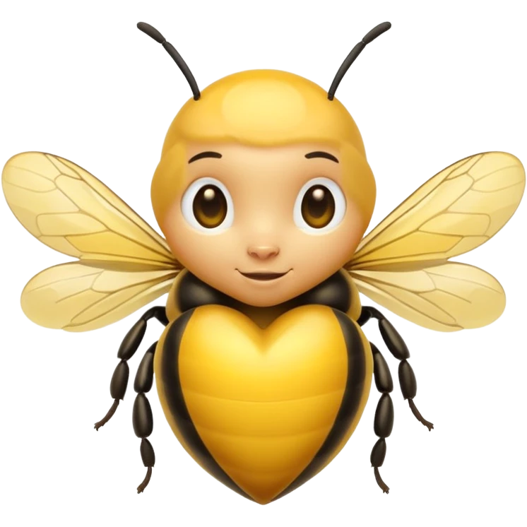 yellow heart with a honeybee emoji