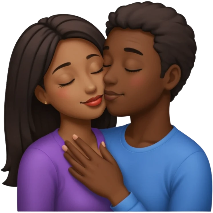Kiss black emoji