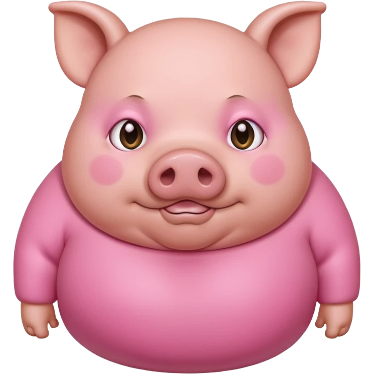 fat pig wearing swaet emoji