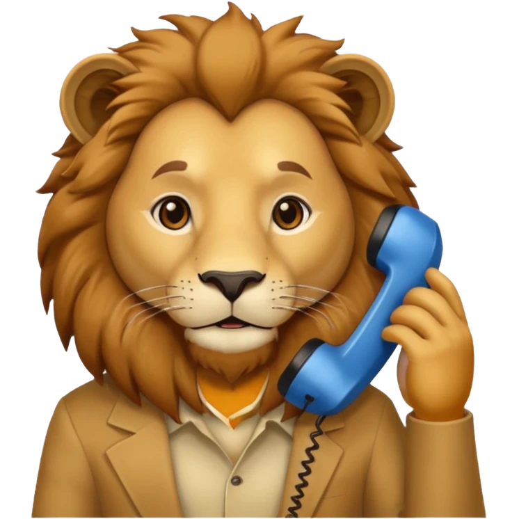 Lion on the phone emoji