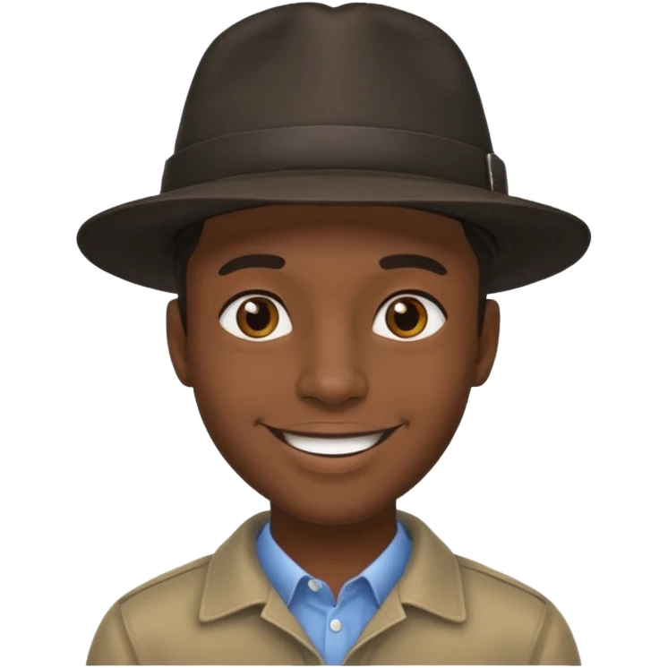 black man wearing hat emoji