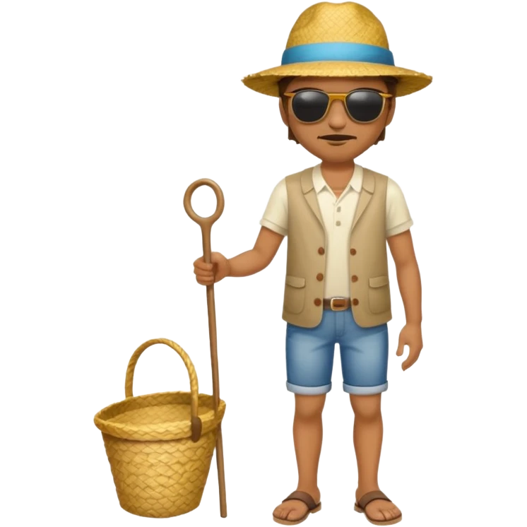 full body man with strow hat emoji