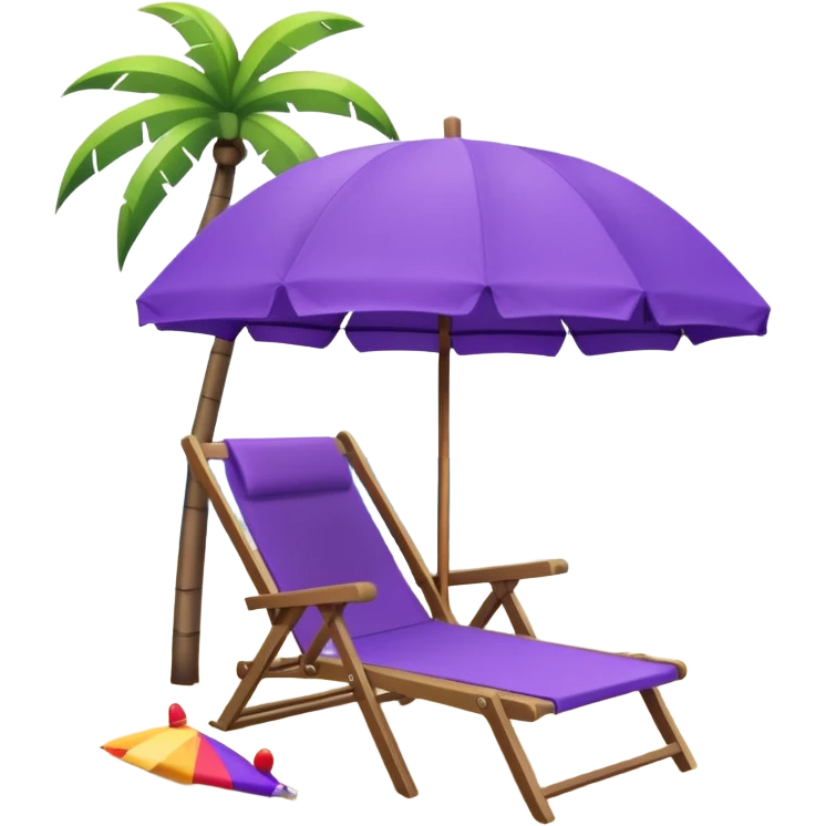 beach chair with purple umbrella emoji