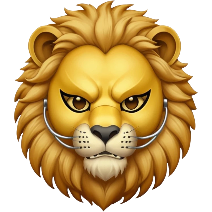 A masked lion emoji