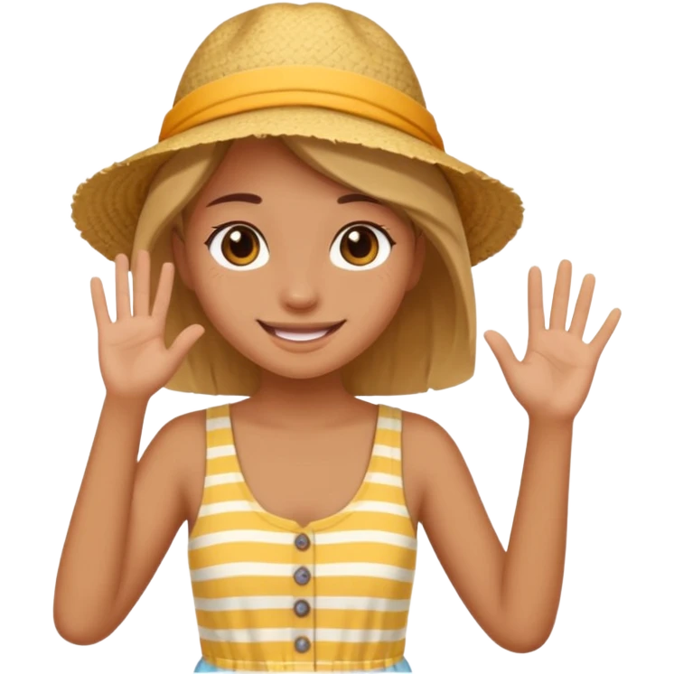 Girls saying bye emoji